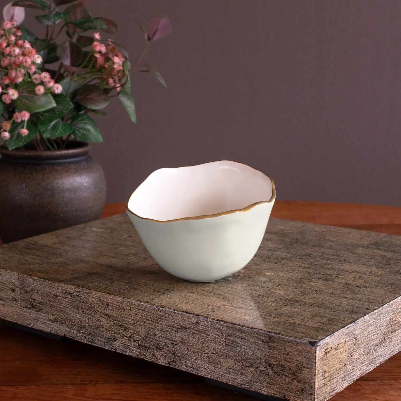 Sale ENCANTO Osaka Small Bowl (Cream and White) Bowls|Enameled Color Metal