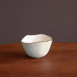 Sale ENCANTO Osaka Small Bowl (Cream and White) Bowls|Enameled Color Metal