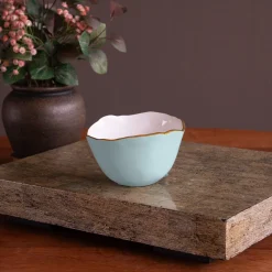 Discount ENCANTO Osaka Small Bowl (Sky Blue and White) Bowls|Enameled Color Metal