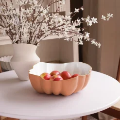 New ENCANTO Rita Medium Bowl (Cayenne and White) Bowls|Enameled Color Metal