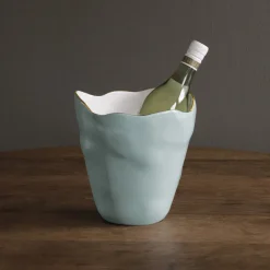 Outlet ENCANTO Soho Large Ice Bucket (Turquoise and White) View All Soho|Ice Buckets + Scoops