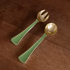Discount ENCANTO Soho Salad Servers Leaf Green Gifts Under $99|The Holiday Shop