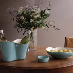 ENCANTO Soho Wine Coaster (Turquoise and White) View All Soho|Wine Coasters