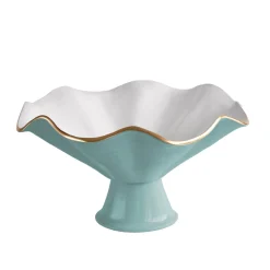 Clearance ENCANTO Vento Pedestal (Turquoise and White) Pedestals|Enameled Color Metal