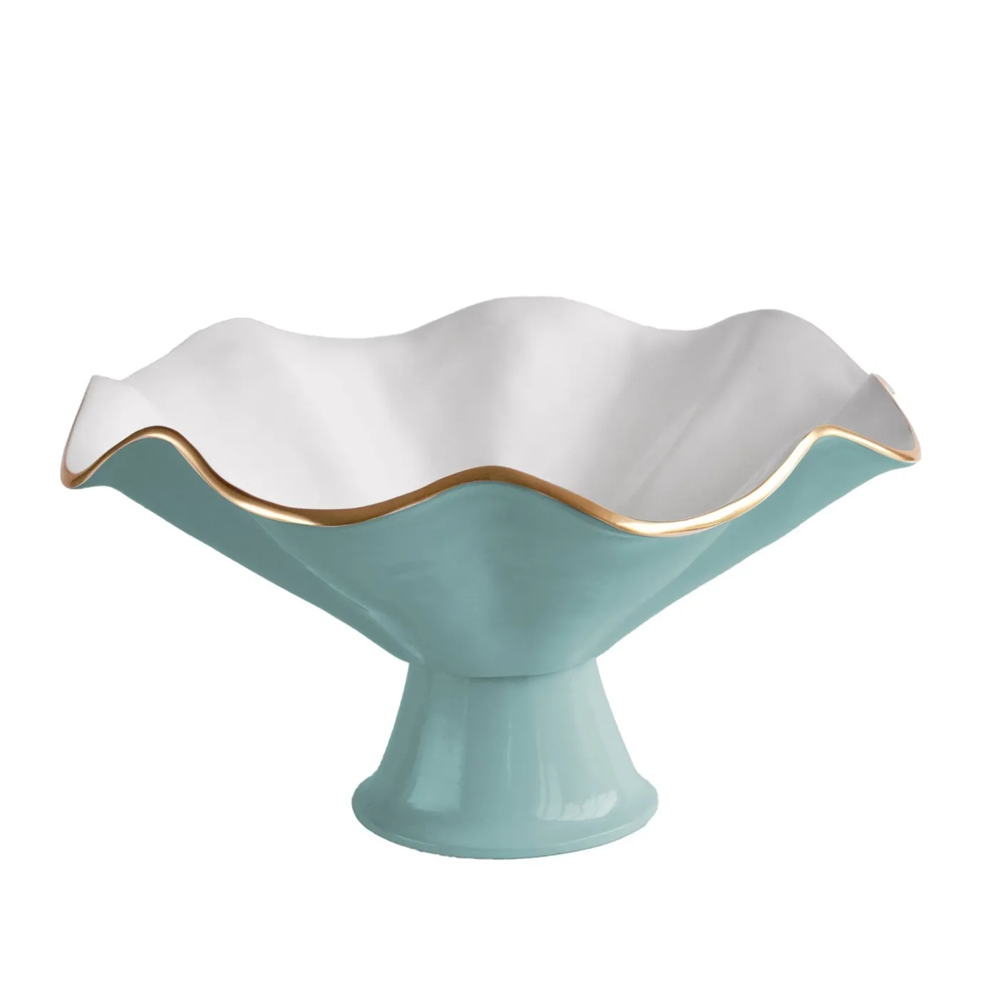 Clearance ENCANTO Vento Pedestal (Turquoise and White) Pedestals|Enameled Color Metal