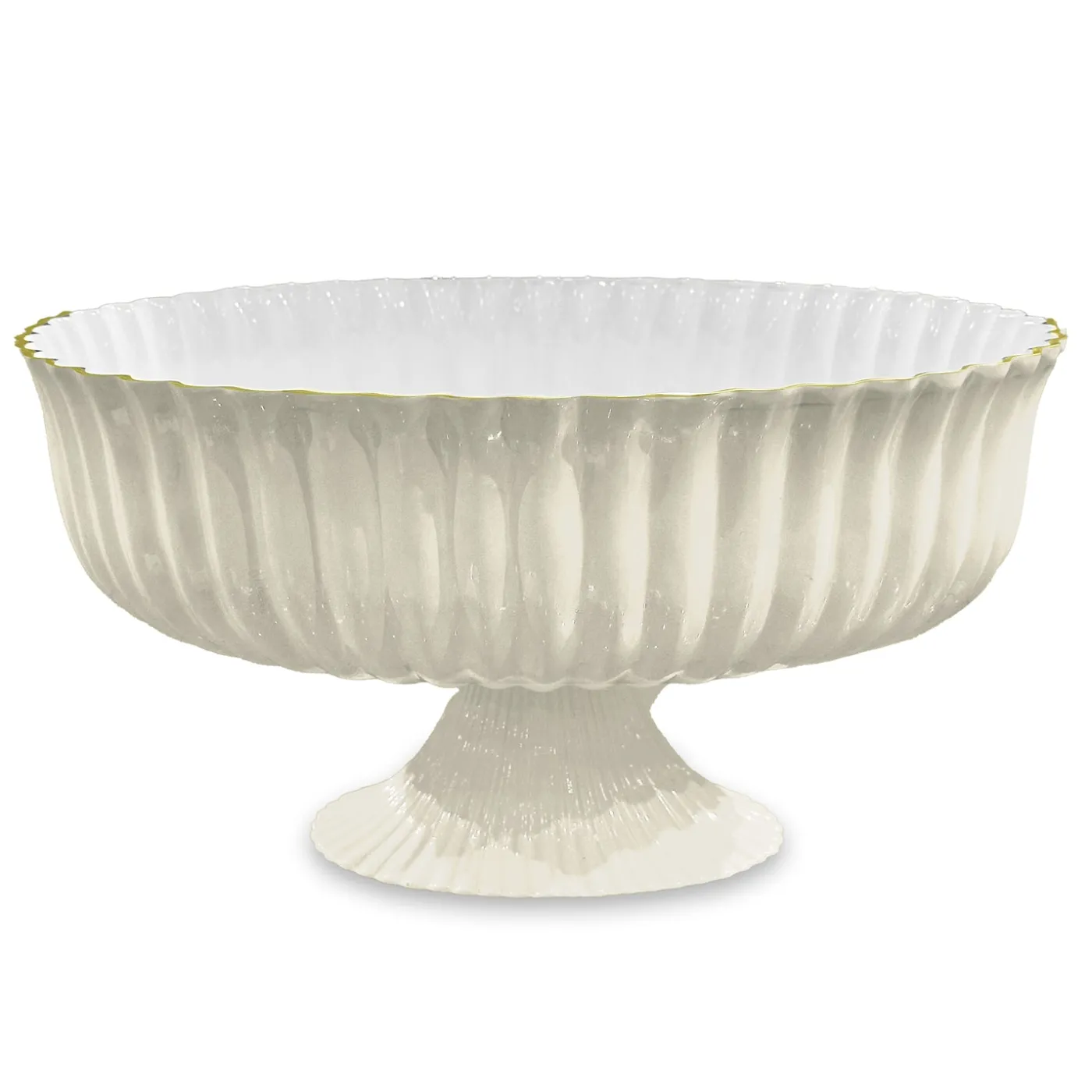 Best ENCANTO Vienna Large Centerpiece/Punchbowl (Cream and White) Holiday|Pedestals