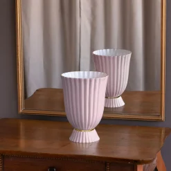 Outlet ENCANTO Vienna Medium Vase (Camellia and White) Enameled Color Metal