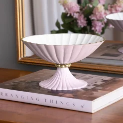 Hot ENCANTO Vienna Small Pedestal (Camellia and White) Pedestals|Enameled Color Metal