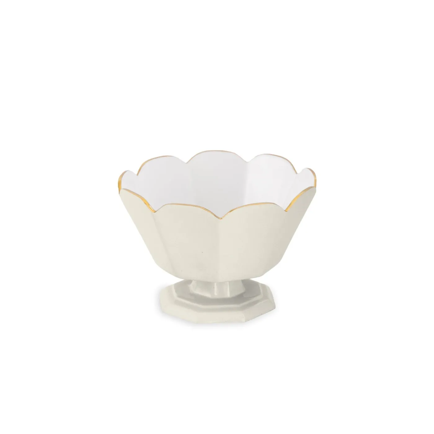 Hot ENCANTO Vintage Faceted Pedestal Cream and White Holiday|Pedestals