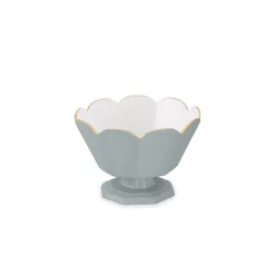 Outlet ENCANTO Vintage Faceted Pedestal Slate and White Pedestals|Enameled Color Metal