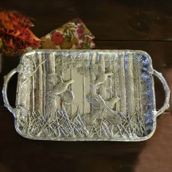 Best FOREST Quail Tray with Twig Handles Trays|Gifts For The Bride + Groom
