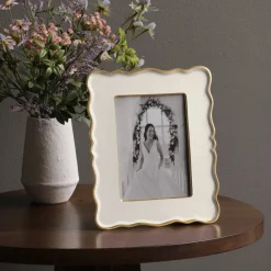 New FRAME Encanto Rea 5x7 (Cream) Enameled Color Metal