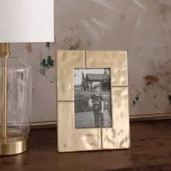 Discount FRAME Sierra Modern Asimetric 4 x 6 Vertical (Gold) Signature Aluminum Metal