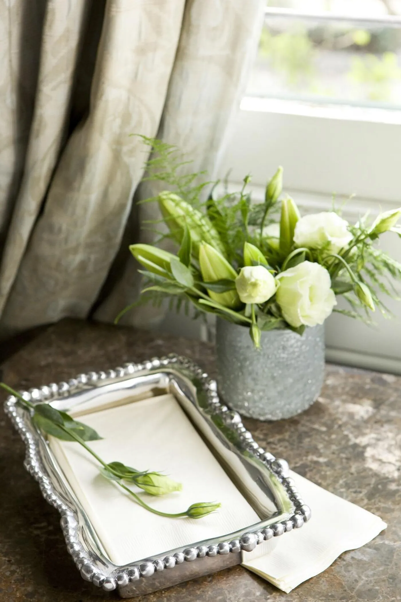 Sale GIFTABLES Organic Pearl Guest Towel Holder Napkin + Guest Towel Boxes|Quickship