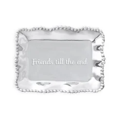 GIFTABLES Organic Pearl Rectangular Engraved Tray - Friends till the e View All Organic Pearl|Trays