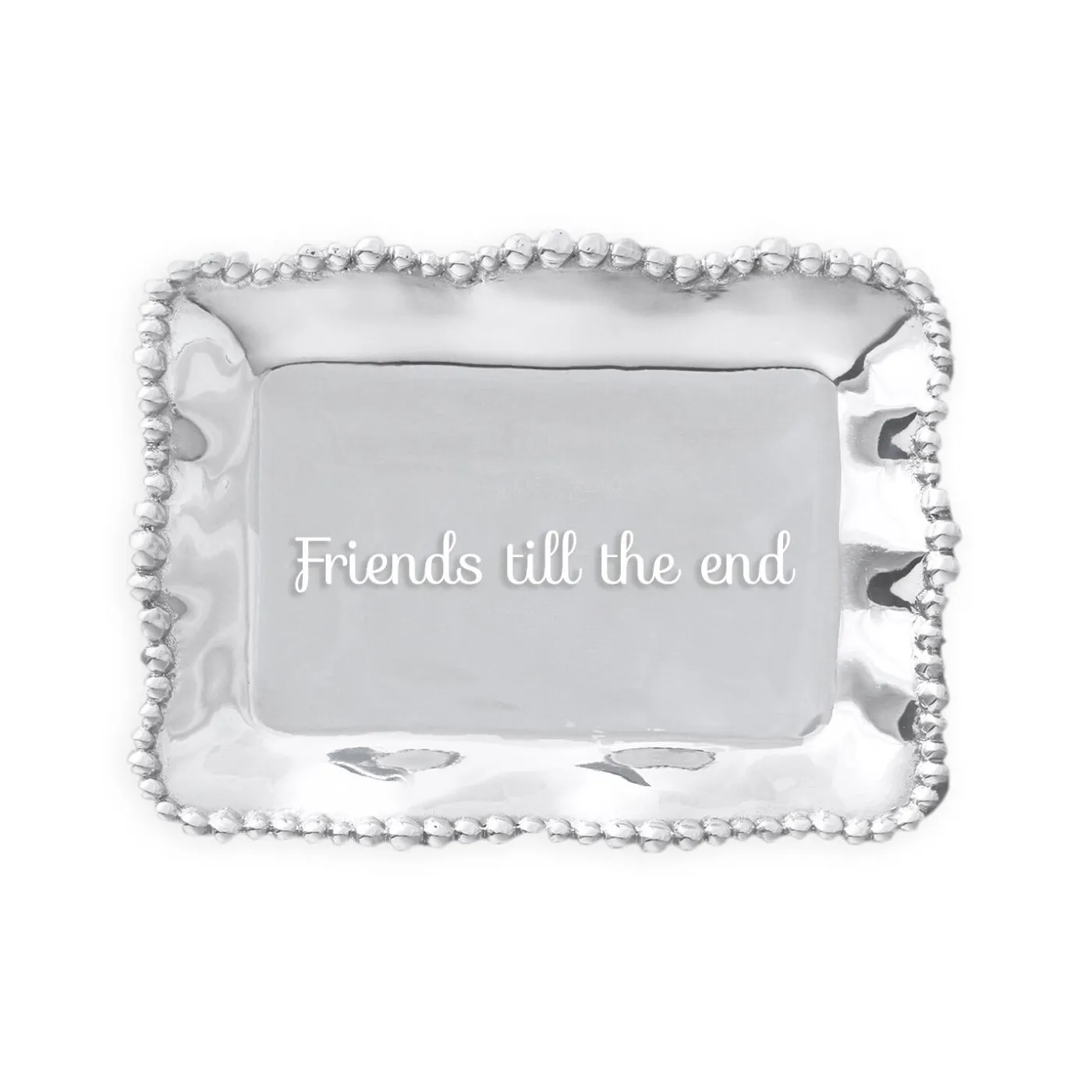 GIFTABLES Organic Pearl Rectangular Engraved Tray - Friends till the e View All Organic Pearl|Trays