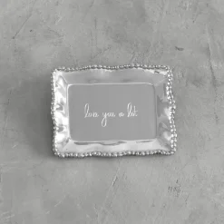 Discount GIFTABLES Organic Pearl Rectangular Engraved Tray - love you a lot View All Organic Pearl|Trays