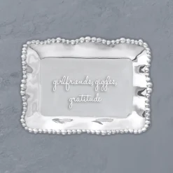 Outlet GIFTABLES Organic Pearl Rectangular Engraved Tray - girlfriends, giggl Trays|Gifts For The Graduate