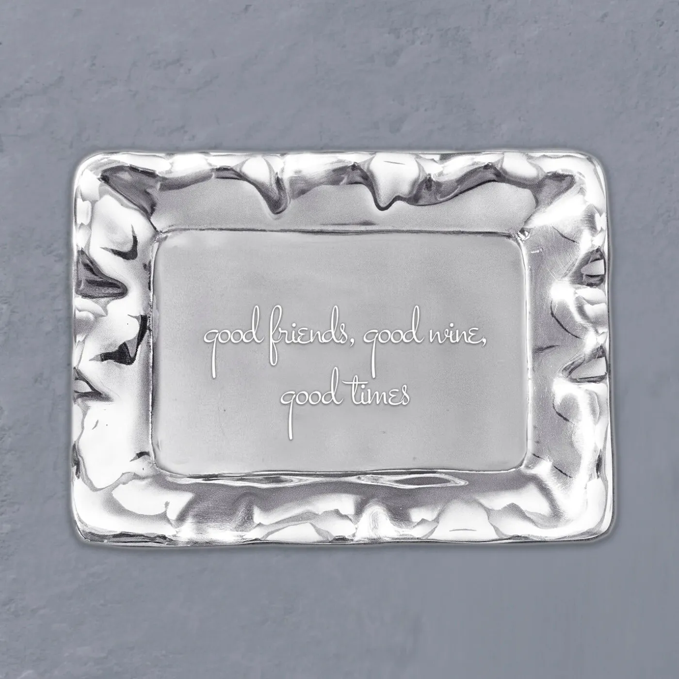 Outlet GIFTABLES Vento Rectangular Engraved Tray "good friends, good wine, go Trays|Gifts For The Graduate