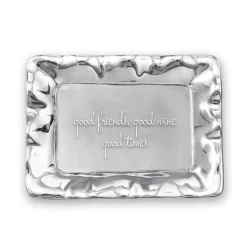 Outlet GIFTABLES Vento Rectangular Engraved Tray "good friends, good wine, go Trays|Gifts For The Graduate