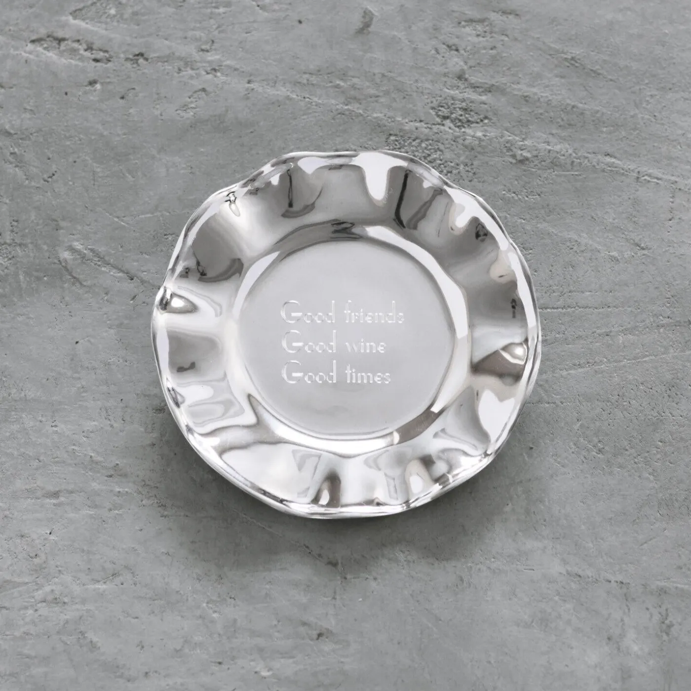 Clearance GIFTABLES Vento Wine Plate "Good friends, Good wine, Good times" Wine Coasters|Gifts For The Graduate