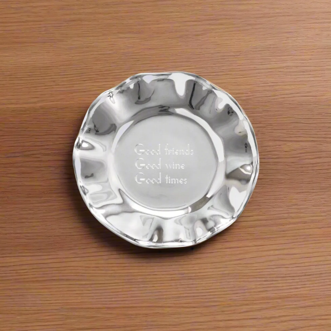 Clearance GIFTABLES Vento Wine Plate "Good friends, Good wine, Good times" Wine Coasters|Gifts For The Graduate