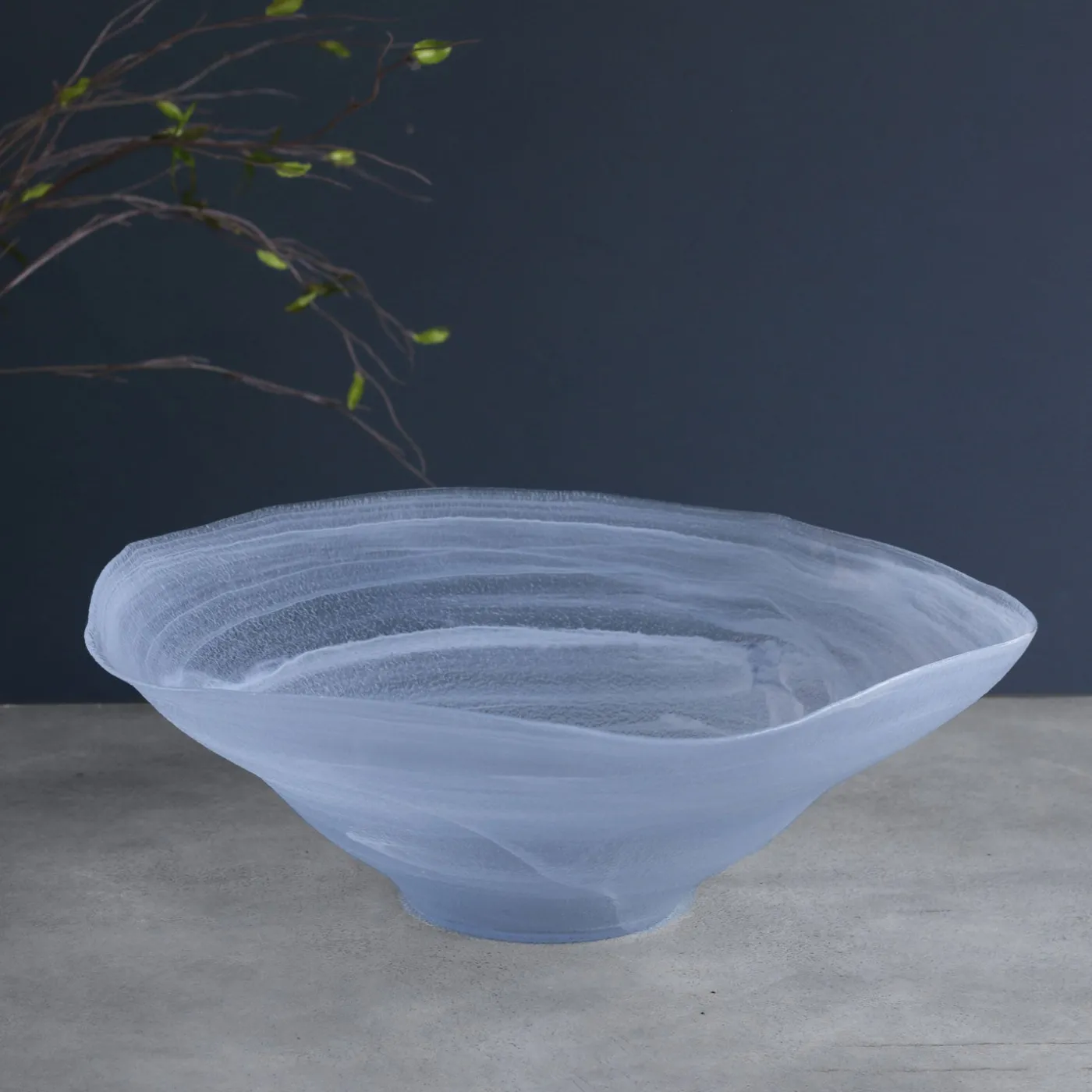 Hot GLASS Alabaster Wave Extra Large Bowl (Clear and Blue) View All Glass|Glass
