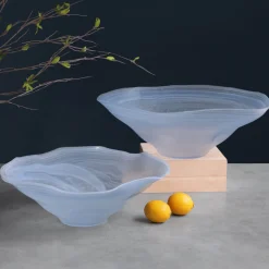 Hot GLASS Alabaster Wave Extra Large Bowl (Clear and Blue) View All Glass|Glass