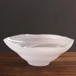 Outlet GLASS Alabaster Wave Extra Large Bowl (White) View All Glass|Glass