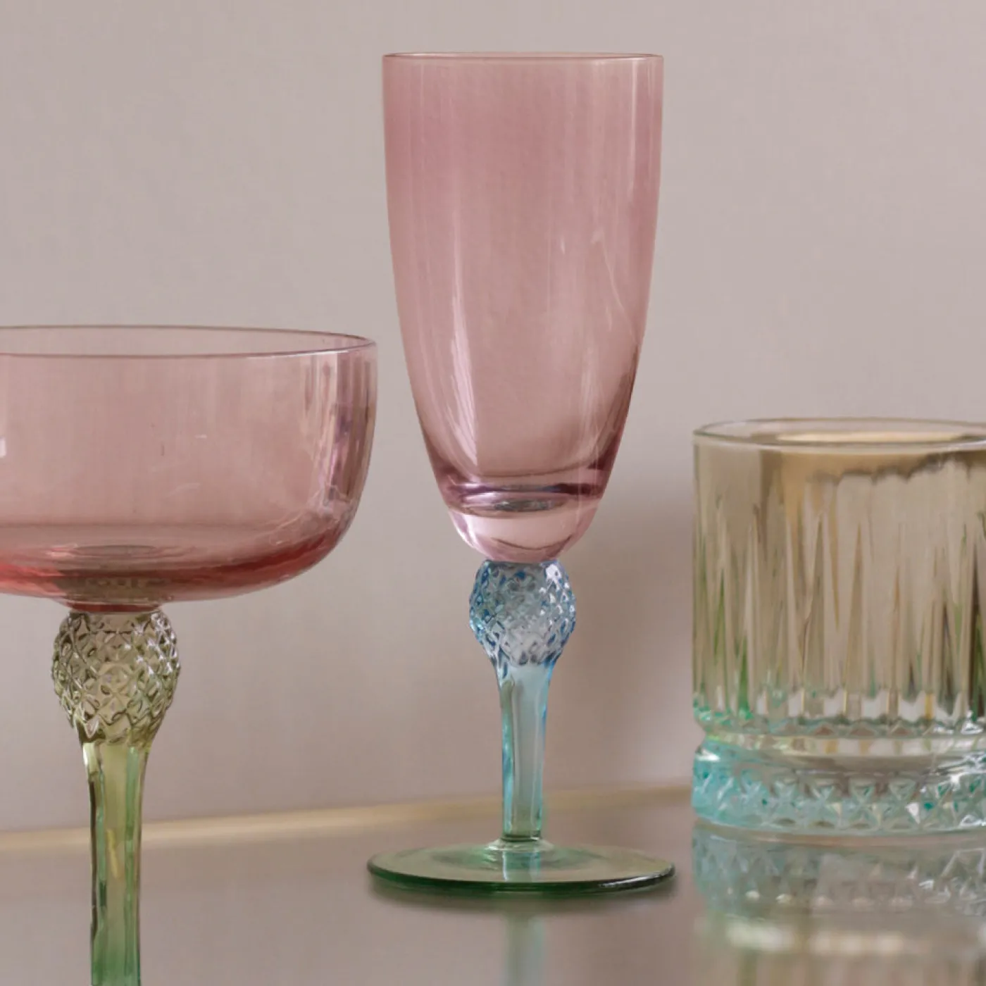 Best GLASS Aquarelle Flute Set of 4 (Multi) GLASS Aquarelle|View All Glass