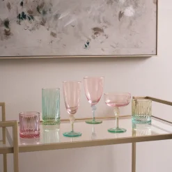 New GLASS Aquarelle Wine (or All Purpose) Glass Set of 4 (Multi) GLASS Aquarelle|View All Glass