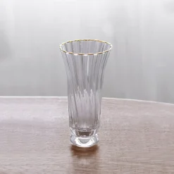 Discount GLASS Audrey Stemless Flute with Gold Rim Set of 4 (Clear and Gold) GLASS Audrey|View All Glass