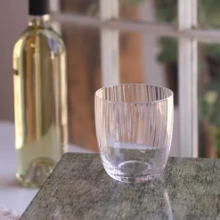 Discount GLASS Audrey Stemless Flute with Gold Rim Set of 4 (Clear and Gold) GLASS Audrey|View All Glass