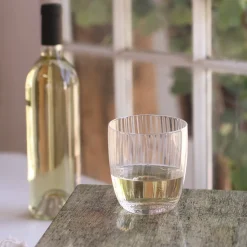 Discount GLASS Audrey Stemless Flute with Gold Rim Set of 4 (Clear and Gold) GLASS Audrey|View All Glass