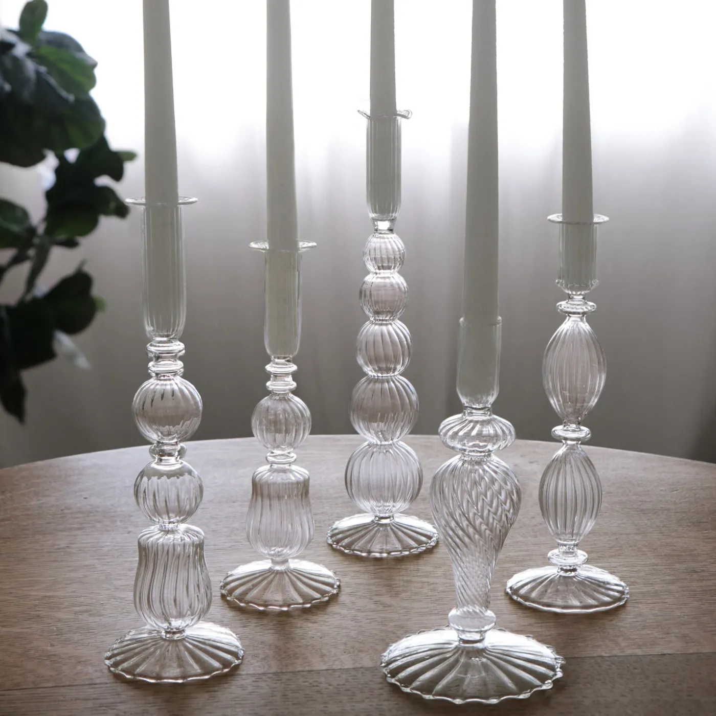 Hot GLASS Cambridge Daphne 8.5" Candlestick Holder Set of 2 (Clear) GLASS Cambridge|Candlestick Holders