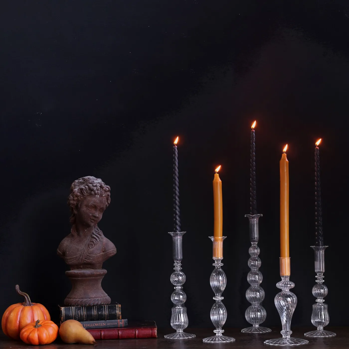 Hot GLASS Cambridge Daphne 8.5" Candlestick Holder Set of 2 (Clear) GLASS Cambridge|Candlestick Holders