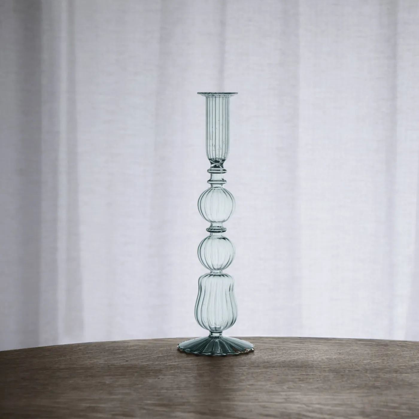 GLASS Cambridge Emma 10.5" Candlestick Holder Set of 2 (Light Green) GLASS Cambridge|Candlestick Holders