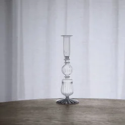 Clearance GLASS Cambridge Sophia 9" Candlestick Holder Set of 2 (Clear) GLASS Cambridge|Candlestick Holders