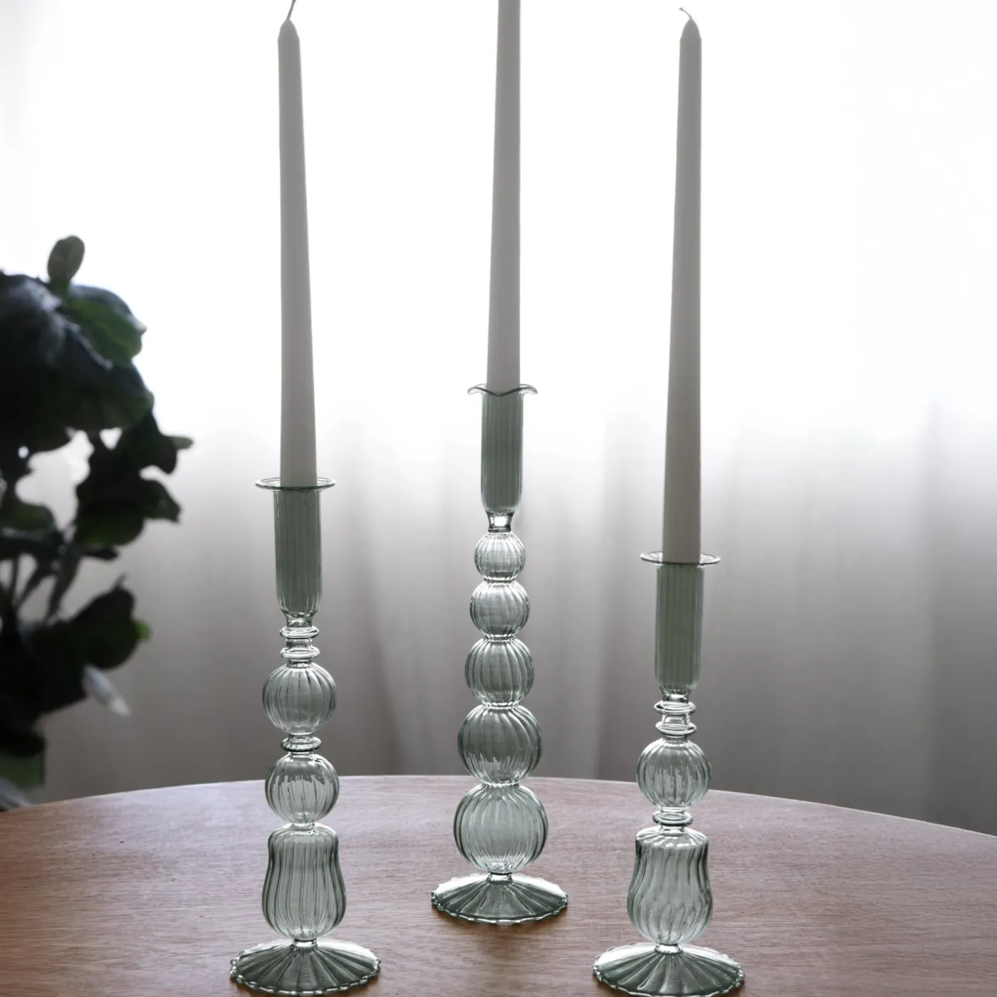 Hot GLASS Cambridge Sophia 9" Candlestick Holder Set of 2 (Light Green) GLASS Cambridge|View All Glass