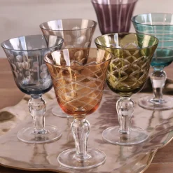 GLASS Carved Wine Set of 6 (Multi) View All Glass|Glass