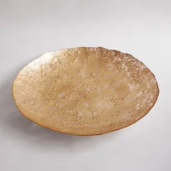 Clearance GLASS Cracked Extra Large Foil Leafing Centerpiece (Gold) View All Glass|Glass