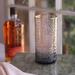 Online GLASS Croc Highball with Gold Rim Set of 4 (Smoke Grey) PIELES Croc|GLASS Croc Glass