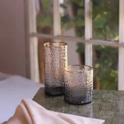 Online GLASS Croc Highball with Gold Rim Set of 4 (Smoke Grey) PIELES Croc|GLASS Croc Glass