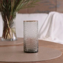 Online GLASS Croc Highball with Gold Rim Set of 4 (Smoke Grey) PIELES Croc|GLASS Croc Glass