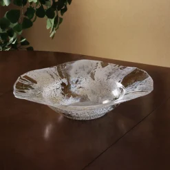 GLASS Decorative Bowl (White and Gold) View All Glass|Glass
