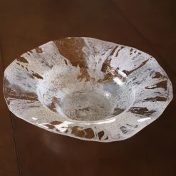 GLASS Decorative Bowl (White and Gold) View All Glass|Glass