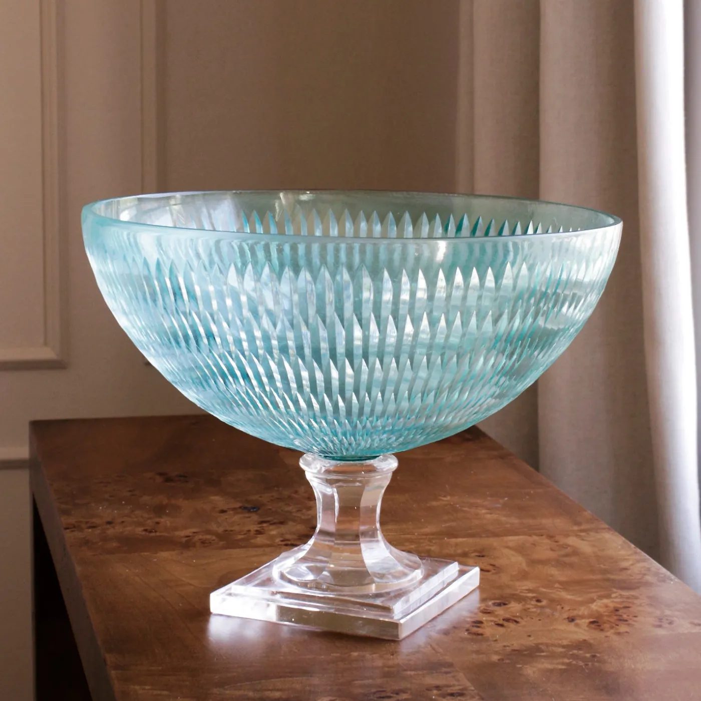 GLASS Eclat Centerpiece Pale Blue & Clear Centerpiece|Hurricanes