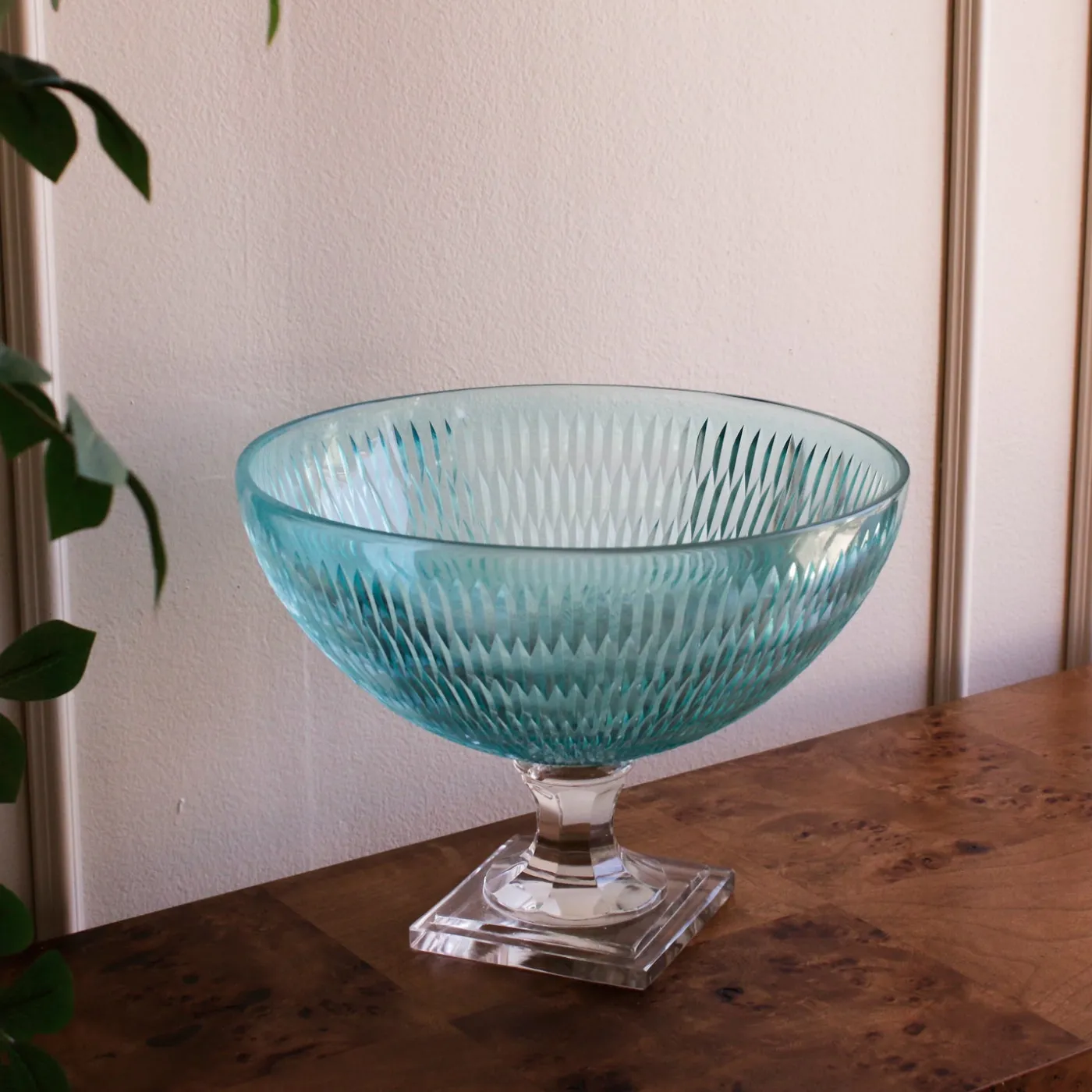 GLASS Eclat Centerpiece Pale Blue & Clear Centerpiece|Hurricanes