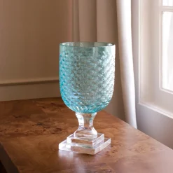 Online GLASS Eclat Small Hurricane Pale Blue & Clear Hurricanes|View All Glass