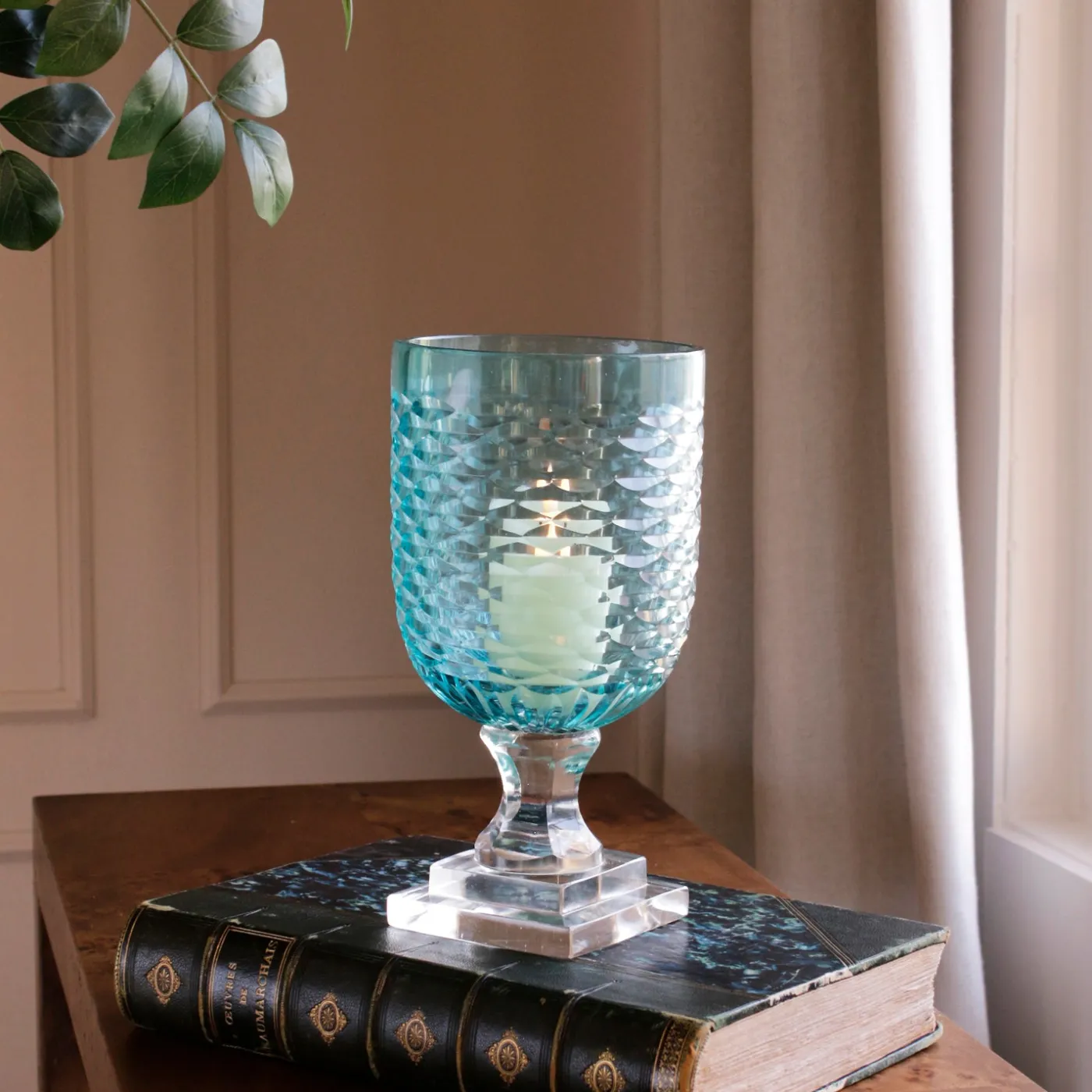 Online GLASS Eclat Small Hurricane Pale Blue & Clear Hurricanes|View All Glass